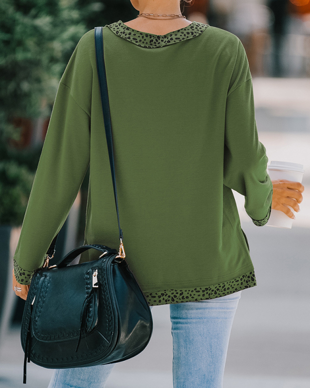 Women Casual Simple V neck Long Sleeve Clothes Sweatshirts Women Tops Gray Army Green Camel S-XL