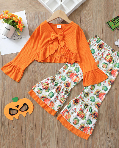 Long Sleeve Cute Girl Two Piece Pant Set
