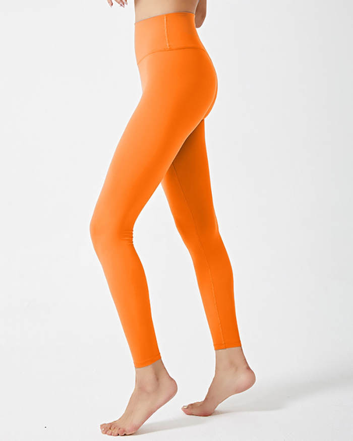 Ladies Fashion Nude High-Waist Hip-Lift Tight-Fitting Quick-Drying Yoga Pants S-XL