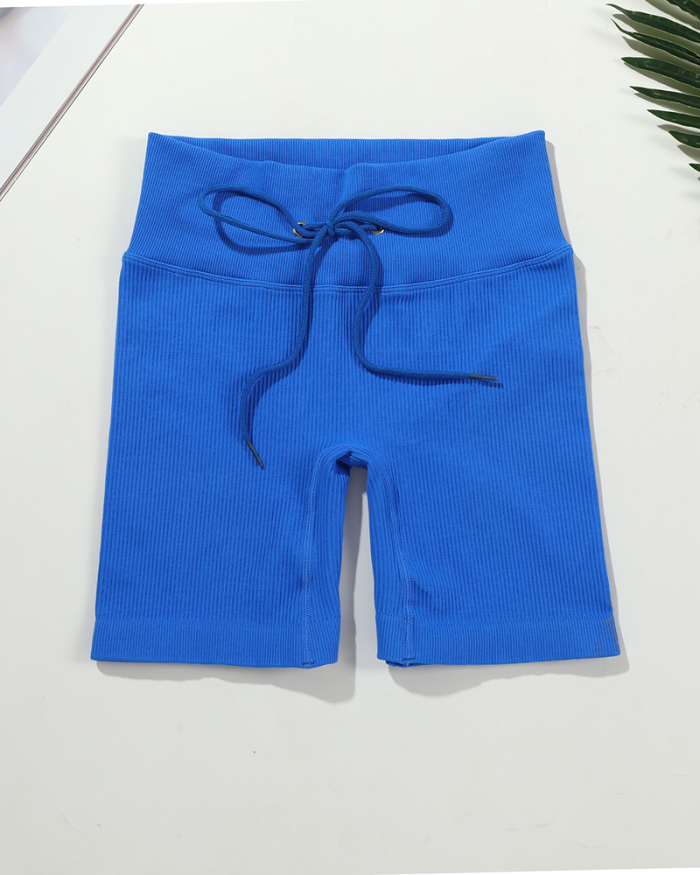 Women's Fashion Sports Suit Drawstring Gym Seamless Yoga Suit Pants  Shorts S-XL