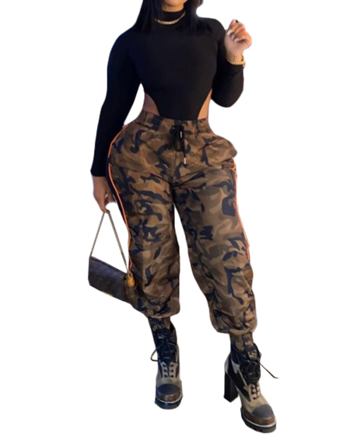 Cool Girls Fashion Camouflage Drawstring Cargo Pants S-XL