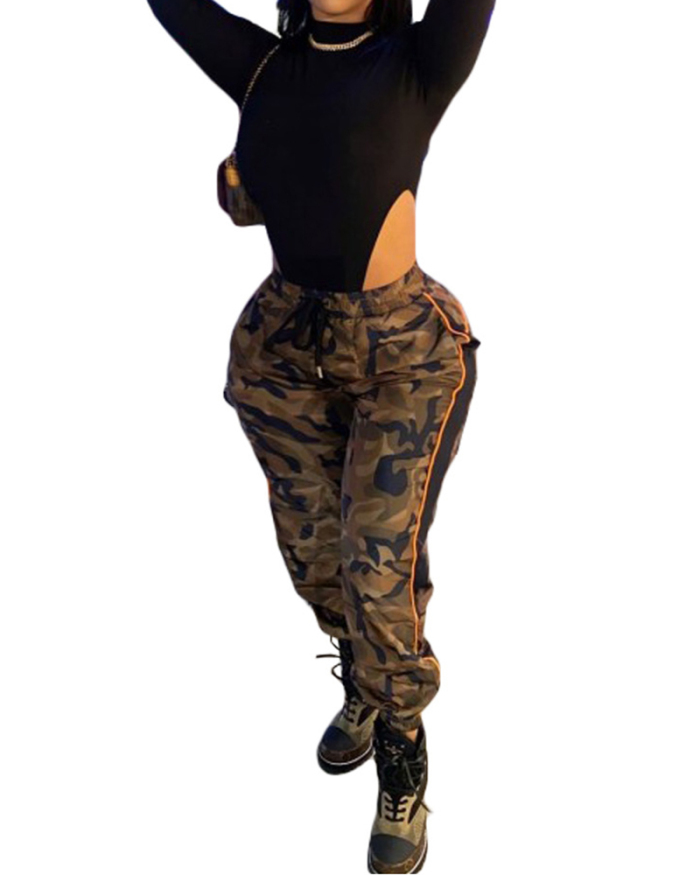 Cool Girls Fashion Camouflage Drawstring Cargo Pants S-XL