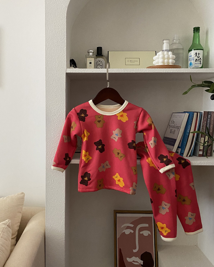 Children's Thermal Underwear Set Baby Pajamas Two-Piece Suit 90-150