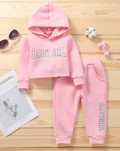 Cute Pink Girl Two Piece Pant Set