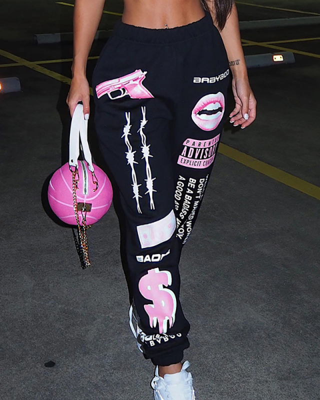 Printed Loose Style Comfort Women Pants S-XL