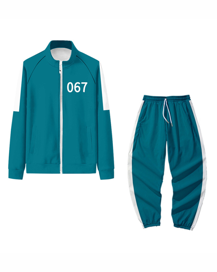 Hot Sale Squid Game Sports Wear Pants Sets Two Pieces Outfit Halloween Costume