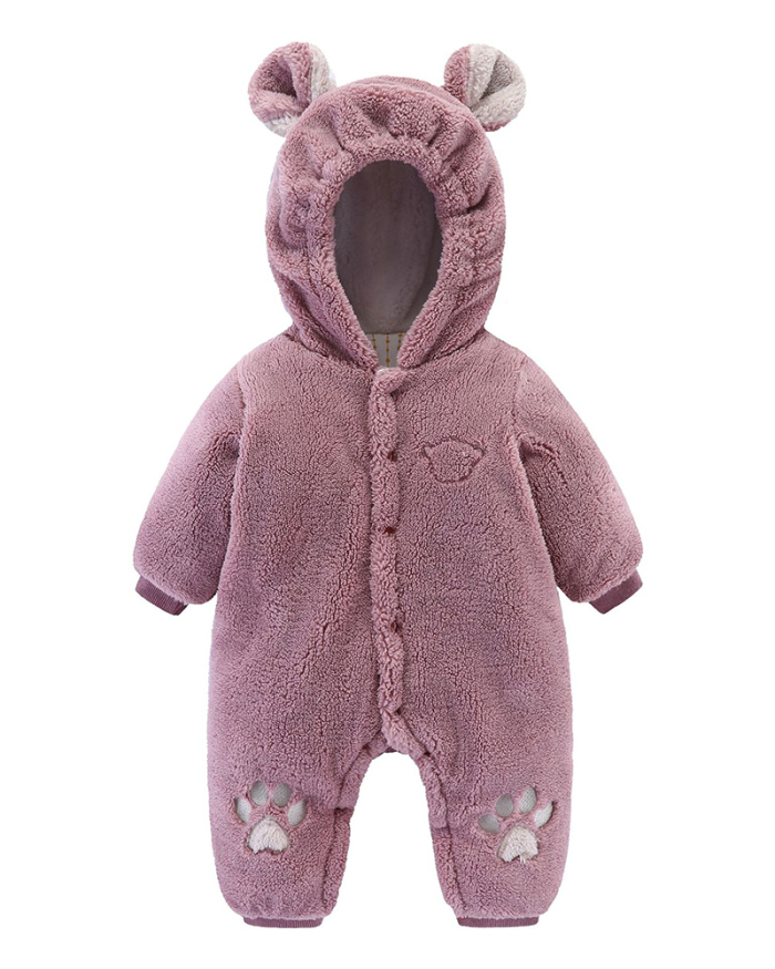 Baby Cute Cotton Bear Hooded Romper 59-90