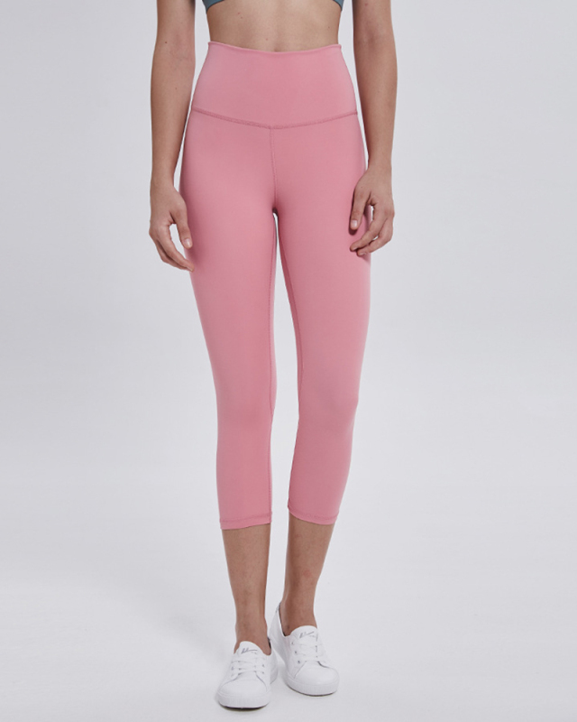 Double-Sided Nude Yoga Cropped Running Quick-Drying Stretch Tight Fitness Yoga Pants 