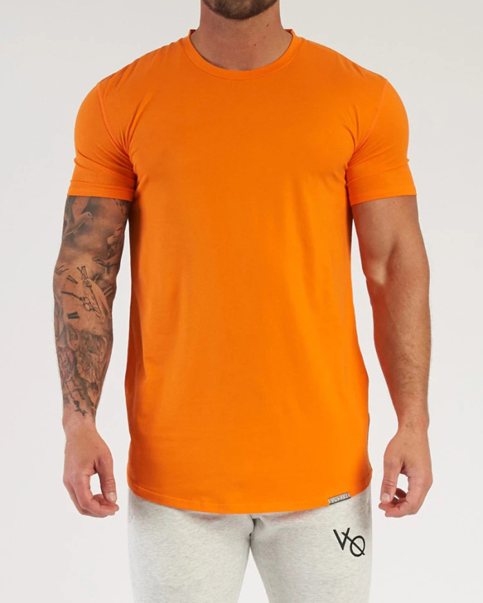 Men's Solid Color Printed Sports Wear T-shirt M-2XL