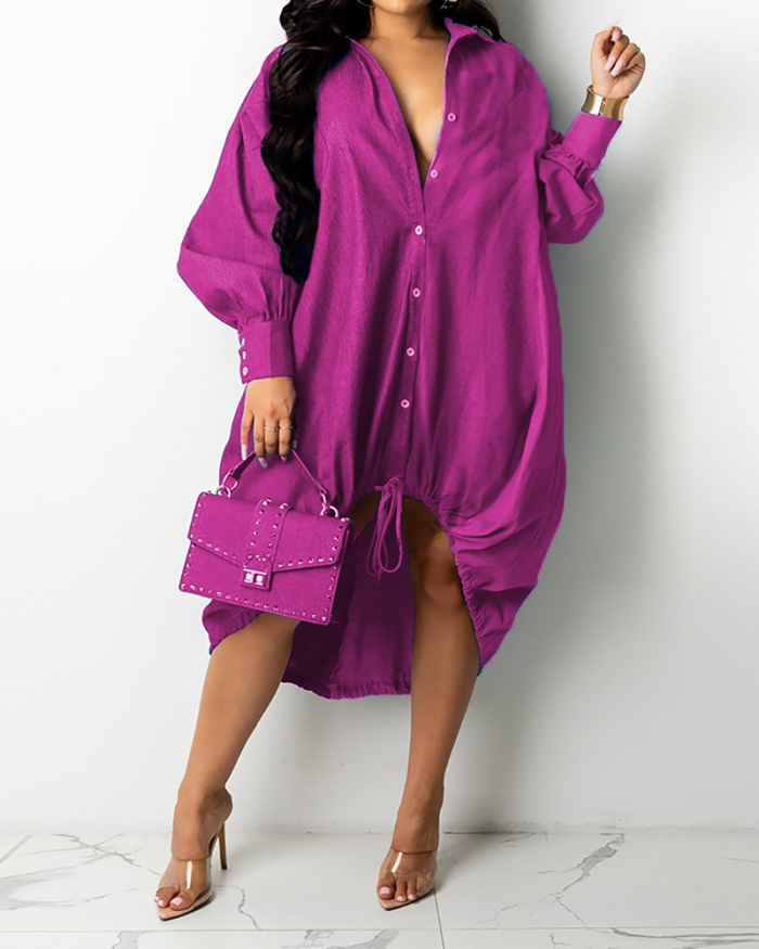 Women Fashion Colorblock/Solid Color Fashion Shirt Dress Dresses S-3XL