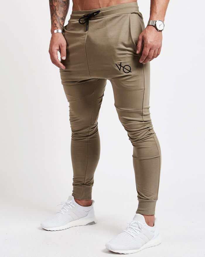 Men's Solid Color Letter Printed Fashion Casual Pants M-2XL