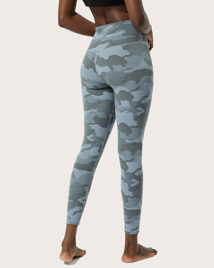 New Camouflage Yoga Pants Nude Print Yoga High Waist Fitness Pants XS-XL