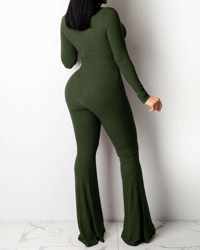 Beautiful New Style Thread Slim Lace Slim Jumpsuit Solid Color S-XXL