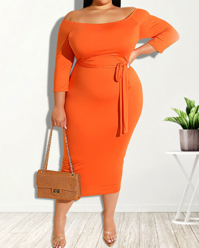 Women Sexy Solid Color Long Sleece Strappy One Piece Dress Black Blue Orange L-4XL