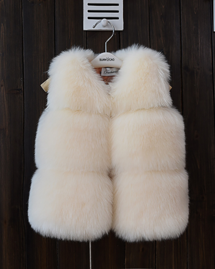 Kids Fall & Winter Imitation Fur Short Vest Coat