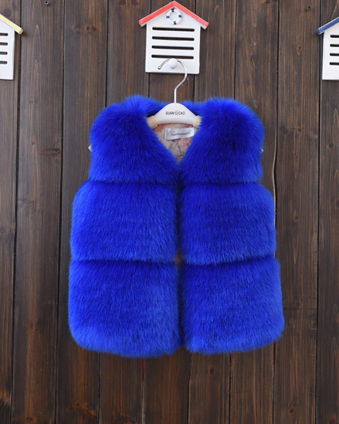 Kids Fall & Winter Imitation Fur Short Vest Coat