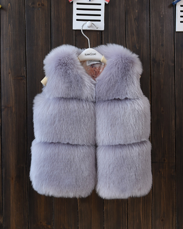 Kids Fall & Winter Imitation Fur Short Vest Coat