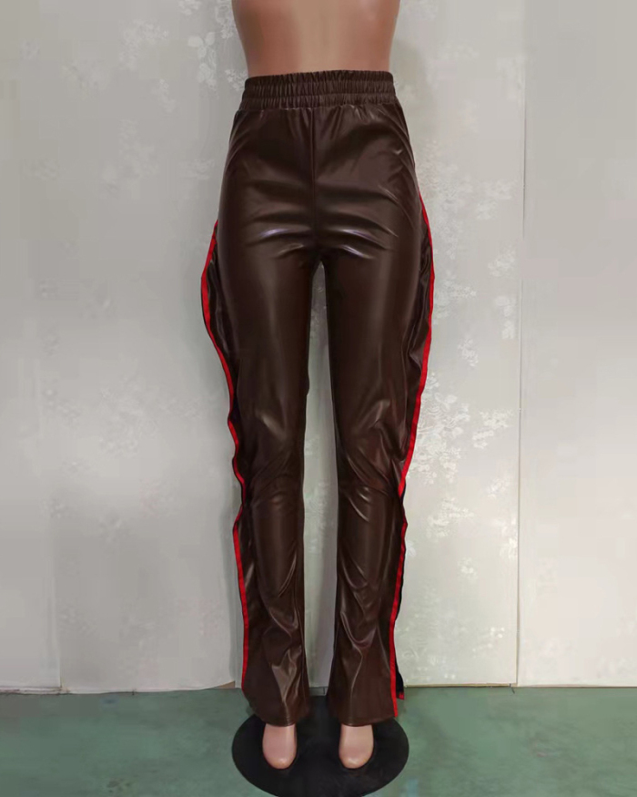 Ladies Fashion New Slim Leather Pants S-XL