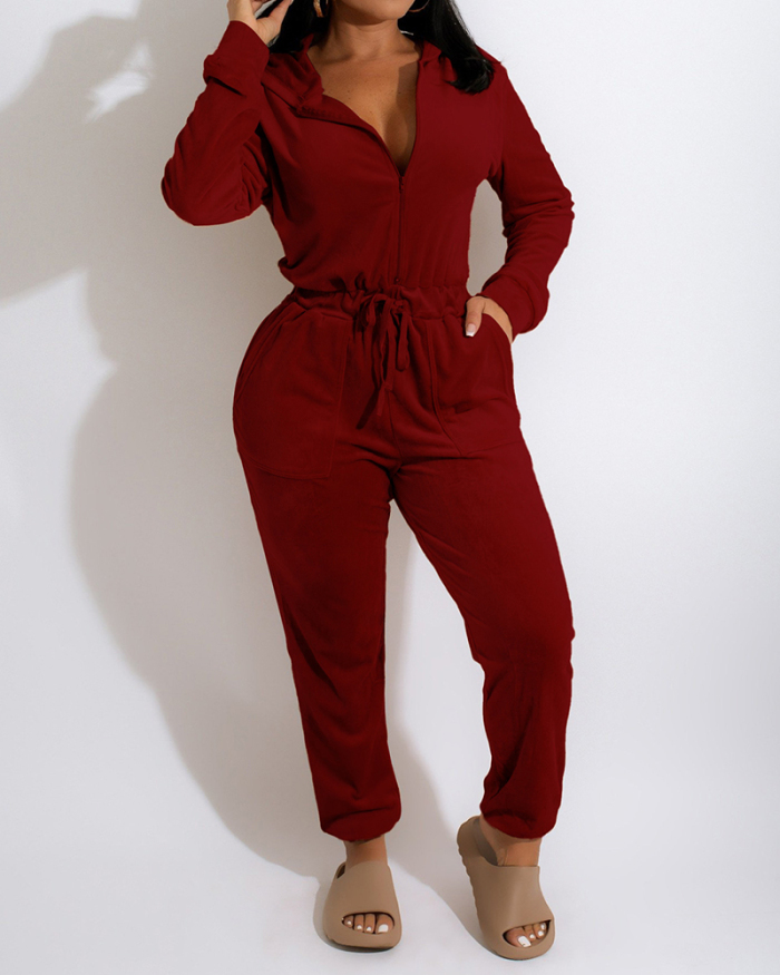 Women Long Sleeve Solid Color Plus Velvet Two Pieces Outfit Black White Wine Red Khaki S-2XL