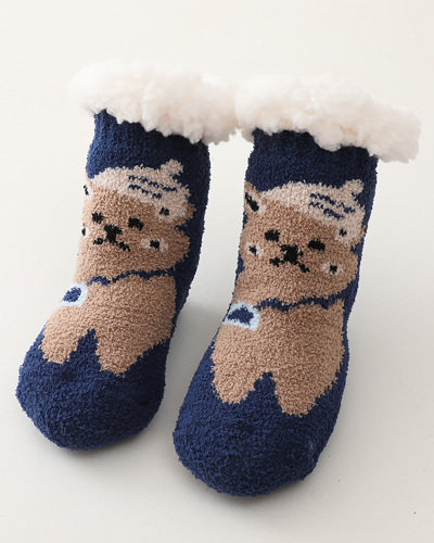 Children Christmas Lamb Velvet Coral Velvet Children Floor Socks New Year Red Baby Newborn Plus Velvet Floor Socks
