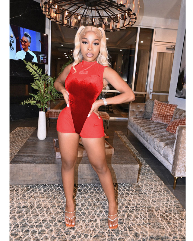 Sleeveless Mesh Sexy Short Jumpsuit S-XXL