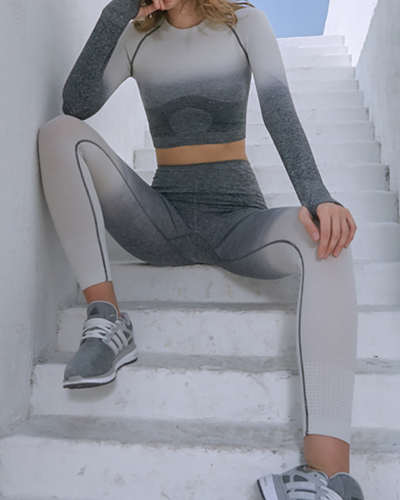 Ladies Fashion Sports Suit Gym Fashion Running Three-piece Yoga Suit 