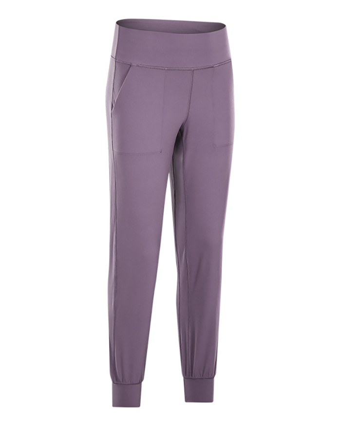 Ladies Fashion New Sports Fitness Pure Color Yoga Pants 4-12