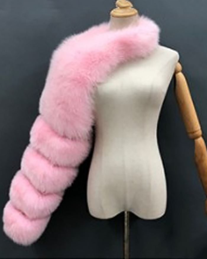 Hot Sale Fashion Fur Winter Tops White Yellow Green Black Pink Green