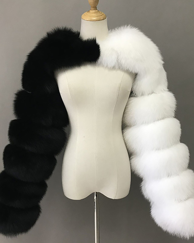 Lady Solid Color Party Fur Tops White Pink Yellow Green Black Blue Red S-4XL