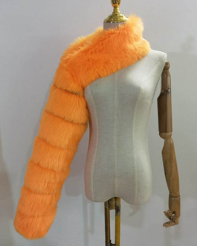 Hot Sale Fashion Fur Winter Tops White Yellow Green Black Pink Green