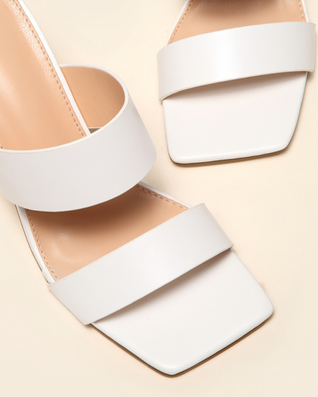 Women Mid Heels Sandals Gourd Heel Ladies Shoes White Blue Black Apricot Camel 35-42