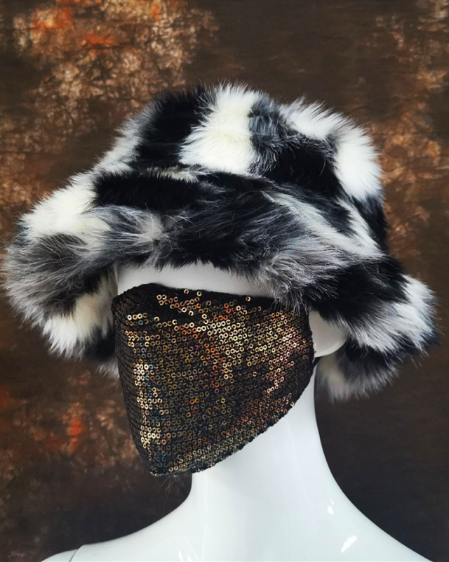 New Style Faux Fur British Basin Hat Ladies Warm Fisherman Hat Fashion Casual Plush Top Hat