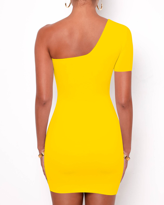 Women Hollow Out Backless One Piece Dress Yellow Red Black S-XL 