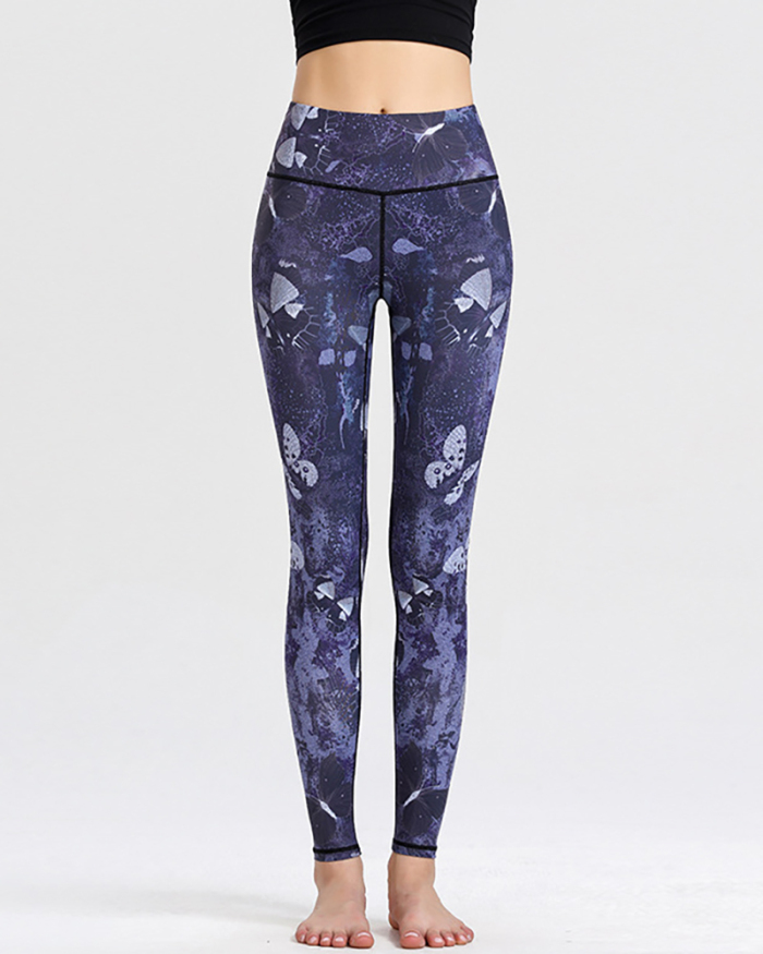 Ladies Fashion New Digital Printed Yoga Pants Women's High Waist Hips Running Sports Fitness Pants S-XL