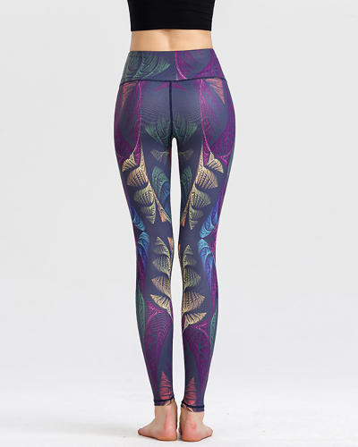 Ladies Fashion New Digital Printed Yoga Pants Women's High Waist Hips Running Sports Fitness Pants S-XL