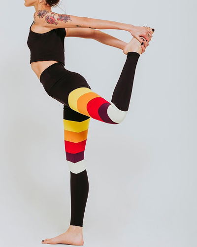 Printed Yoga Fitness Pants Sports Leggings Tight Stretch Thin Long Yoga Pants S-XL