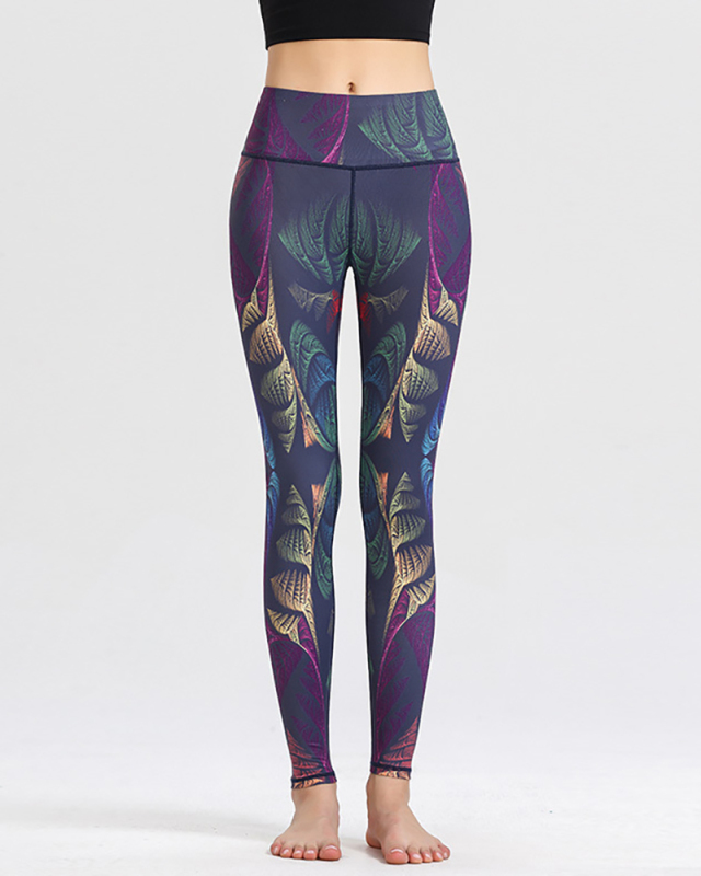 Ladies Fashion New Digital Printed Yoga Pants Women's High Waist Hips Running Sports Fitness Pants S-XL
