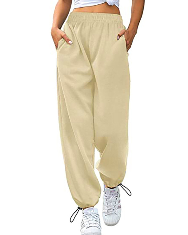Ladies New Loose Casual Sports Drawstring Wide Leg Pants S-3XL
