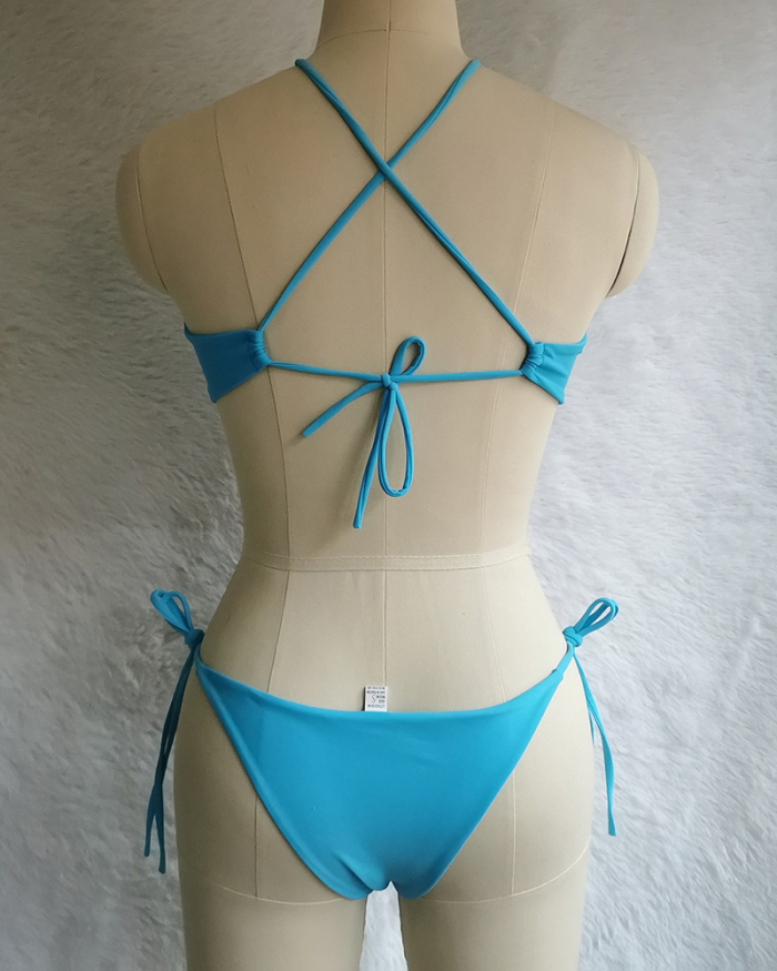 Sexy Sleeveless Hollow Out High Cut High Waisted Solid Color One-piece Swimsuit Women Bikini White Black Blue Light Green Yellow Red S-XL