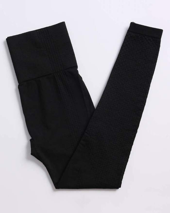 Women's Fashion Sportswear High Waist Running Fitness Suit Seamless Knit Yoga Wear S-L  YJ10829-2