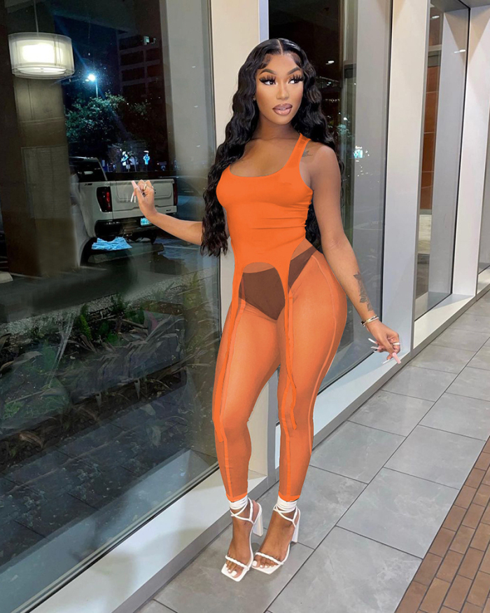 See Through Women Summer Sexy Two Piece Pant Set S-XXL