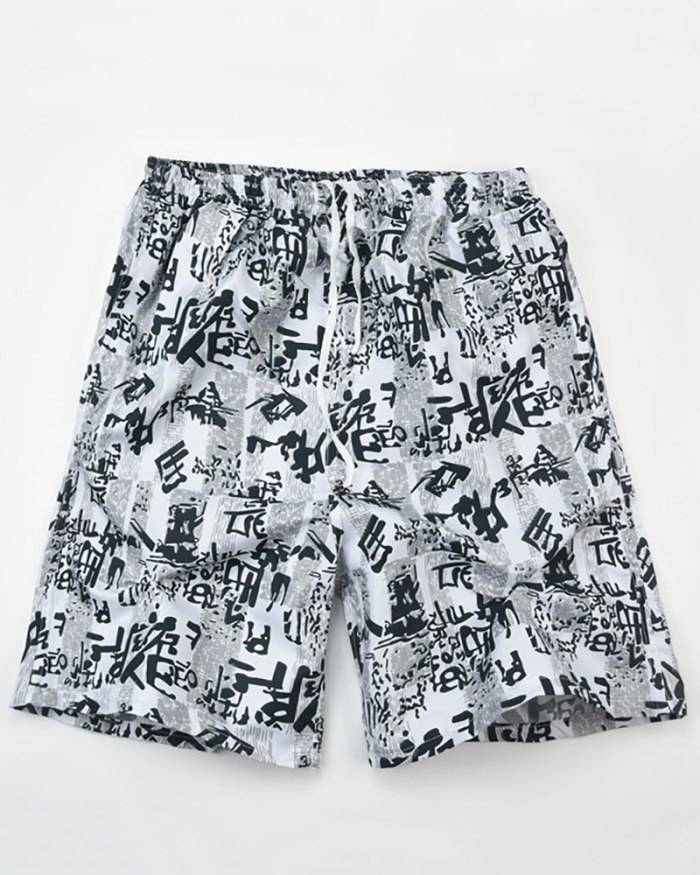 Quick-drying Printed Shorts Men's Casual Sports Five-point Pants Loose Plus Size Shorts
