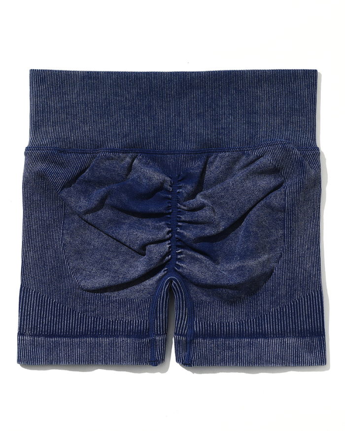 Fashion New Sand Washing Seamless Yoga Knitted Sports High Waist Hip Lifting Pants S-XL