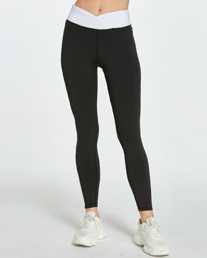 New Cross Belly Yoga Pants Women's High Waist Elastic Butt Lift Running Fitness Sports Pants S-XL