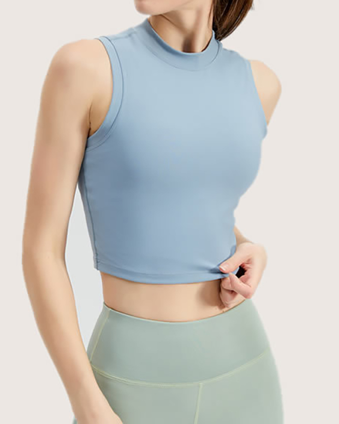Yoga Wear Sleeveless T-Shirt Women's High Waist Hot Selling Slim Running Sports Fitness Top S-L