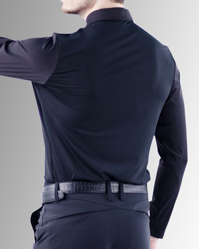 New Stretch Long Sleeve Men's Golf Clothing Men's Tops Solid Color Polo Shirts M-3XL