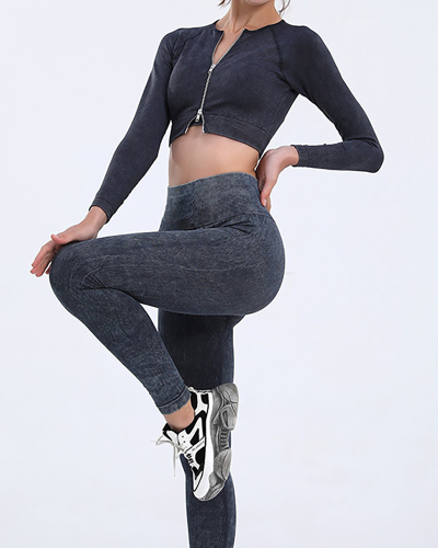 Fashion New Zipper Sports Yoga High Waist Ladies Yoga Pants S-L