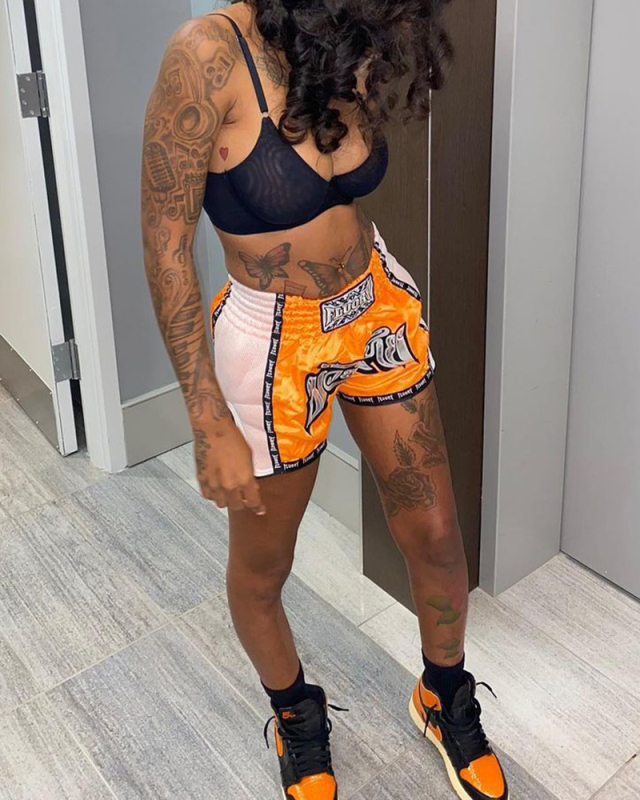 Printed women shorts Yellow S-L