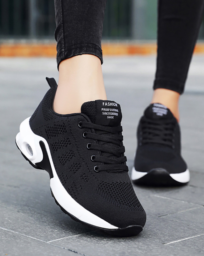 Women Sneakers New Casual Breathable Lightweight Simple Lace Up Air Cushion Sport Sneakers 36-42