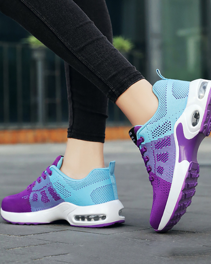 Women Sneakers New Casual Breathable Lightweight Simple Lace Up Air Cushion Sport Sneakers 36-42